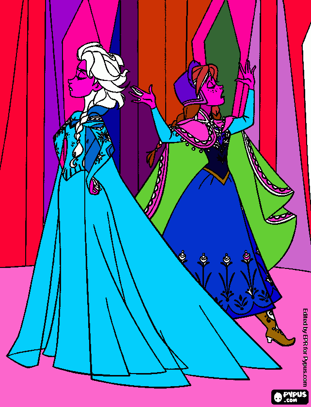 dessin Anna et Elsa de Eléane