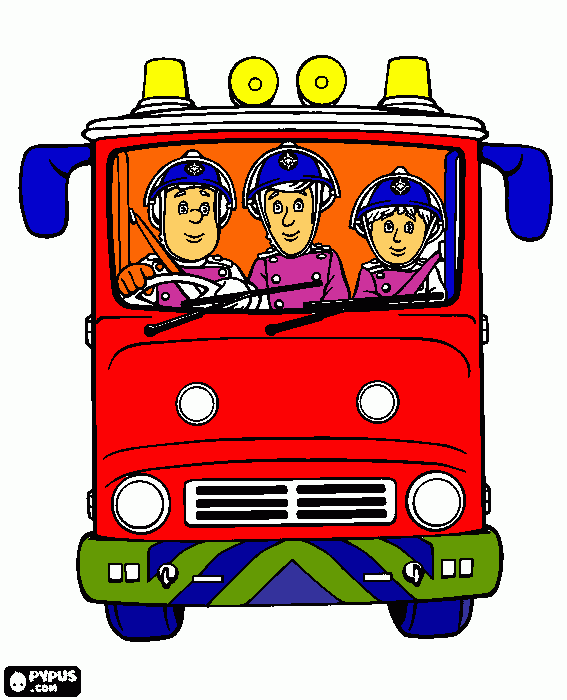 dessin camion de pompier Sami