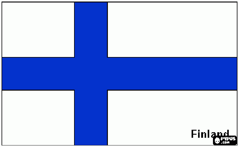dessin Le drapeau de la finlande