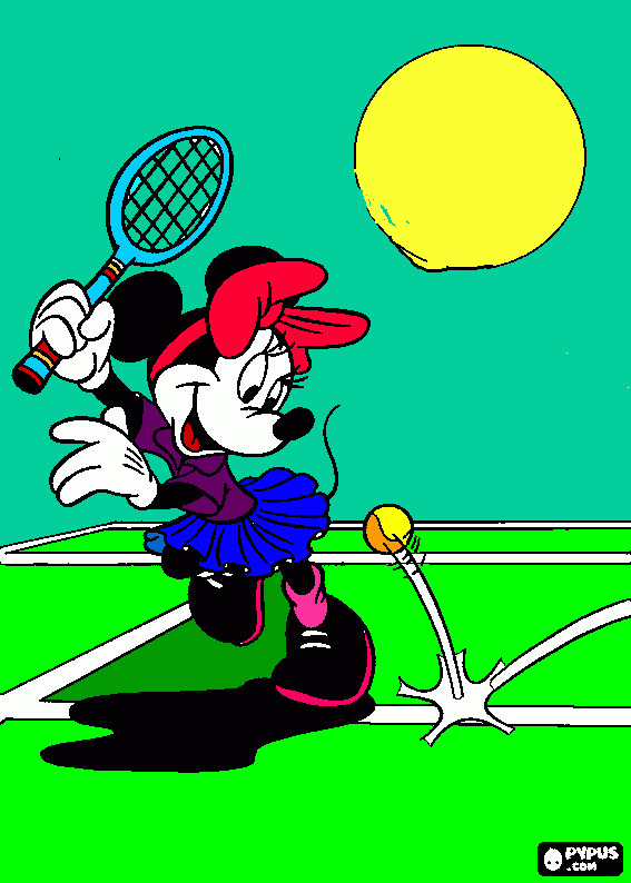 dessin minnie tennis