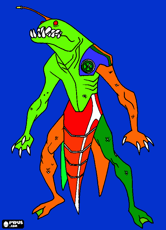 dessin monstre marin amphibien (croco, anguille et sangsue)