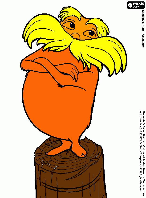 dessin lorax le gadien de la foret